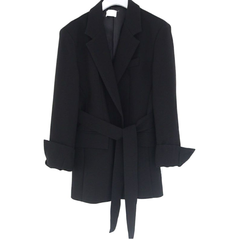 High-end Texture Small Suit 2024 Autumn Chic Retro Hong Kong-style Korean-style Tight Waist Lace-up Elegant Suit Jacket Women's Fashion