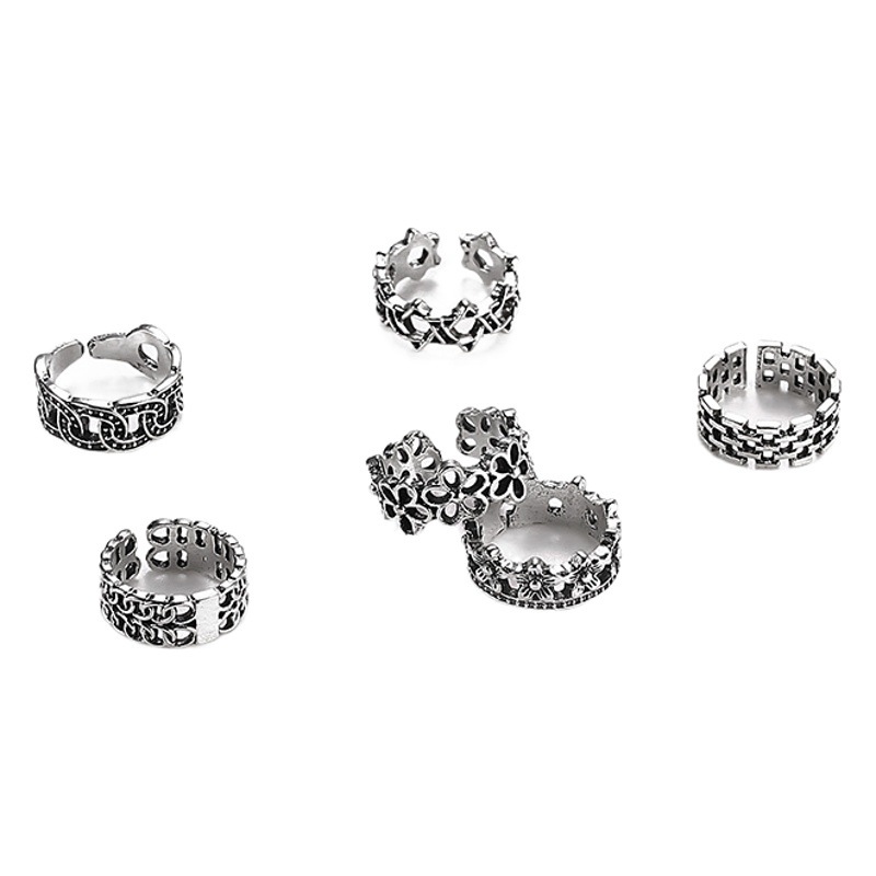 2023 European and American cross-border new beach turtle ring retro hollow petal opening adjustable foot ring female wholesale
