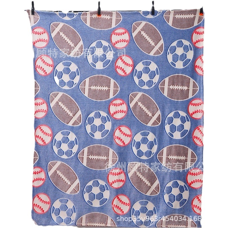 Cross-Border Amazon Best-Selling Luminous Blanket Flannel Children's Blanket Cartoon Spherical Air-Conditioning Blanket Sofa Blanket