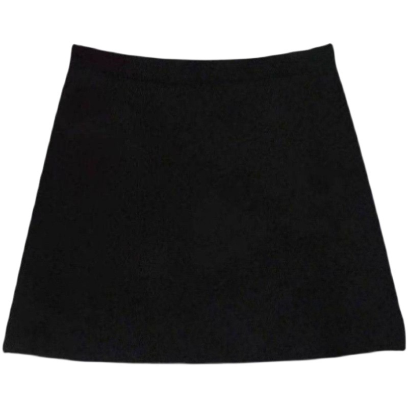 Black A- line Short Skirt Women's Summer Small High Waist Slimming New Casual Skirt College Style Ins Trendy