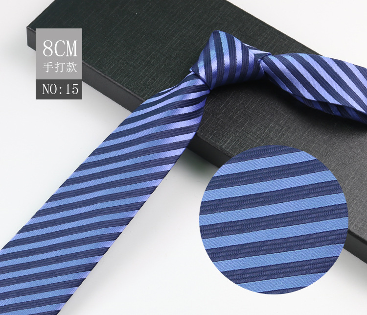 Picture of Men's Tie Business Shirt Stripesd Security Professional Formal Wear Wholesale Plus Logo Manufacturer 8cm Hand-Made