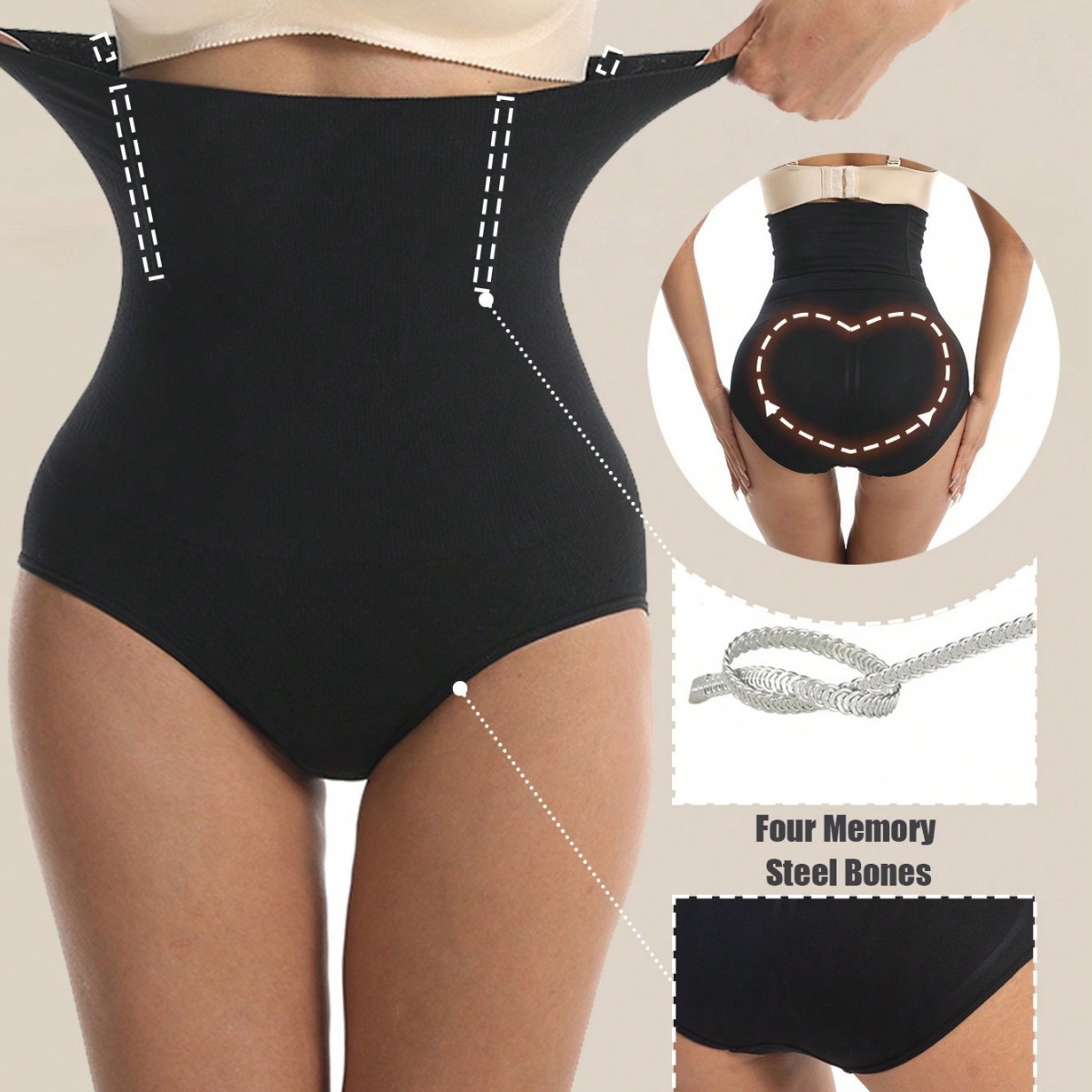 Cross-border Abdominal Pants Women's High Waist Seamless Body Tight Hip-lifting Belly-closing Briefs Slimming Body-shaping Pants