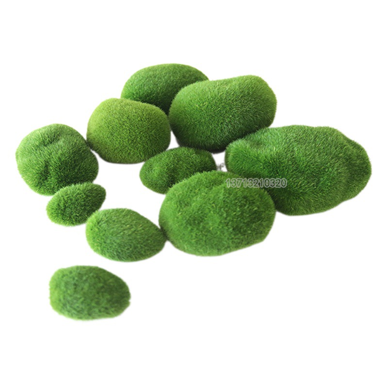Simulated Moss Stone Delicate Flocking Ball Micro Landscape Layout Window Moss Stone Bonsai Placement Decoration