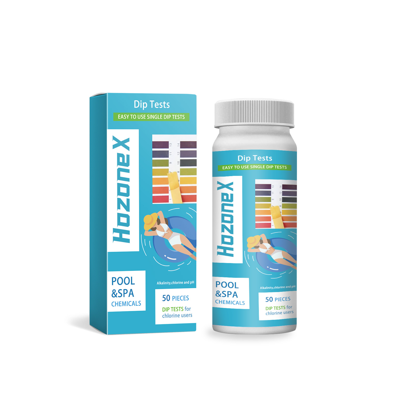 Picture of HozoneX Swimming Pool Three-in-One pH Test Paper Accurate Control Simple Swimming Pool Water Quality Test Paper