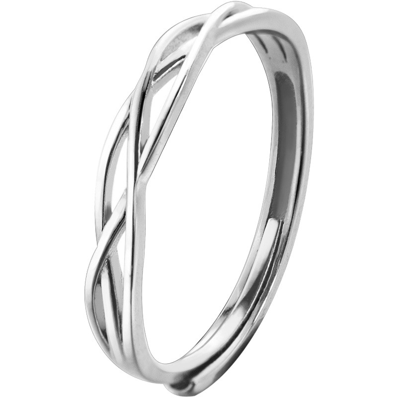 Banyan Tree 925 Silver Ring Ring Women's Niche Design Ins Trendy Personality Line Index Finger Opening Light Luxury Ring