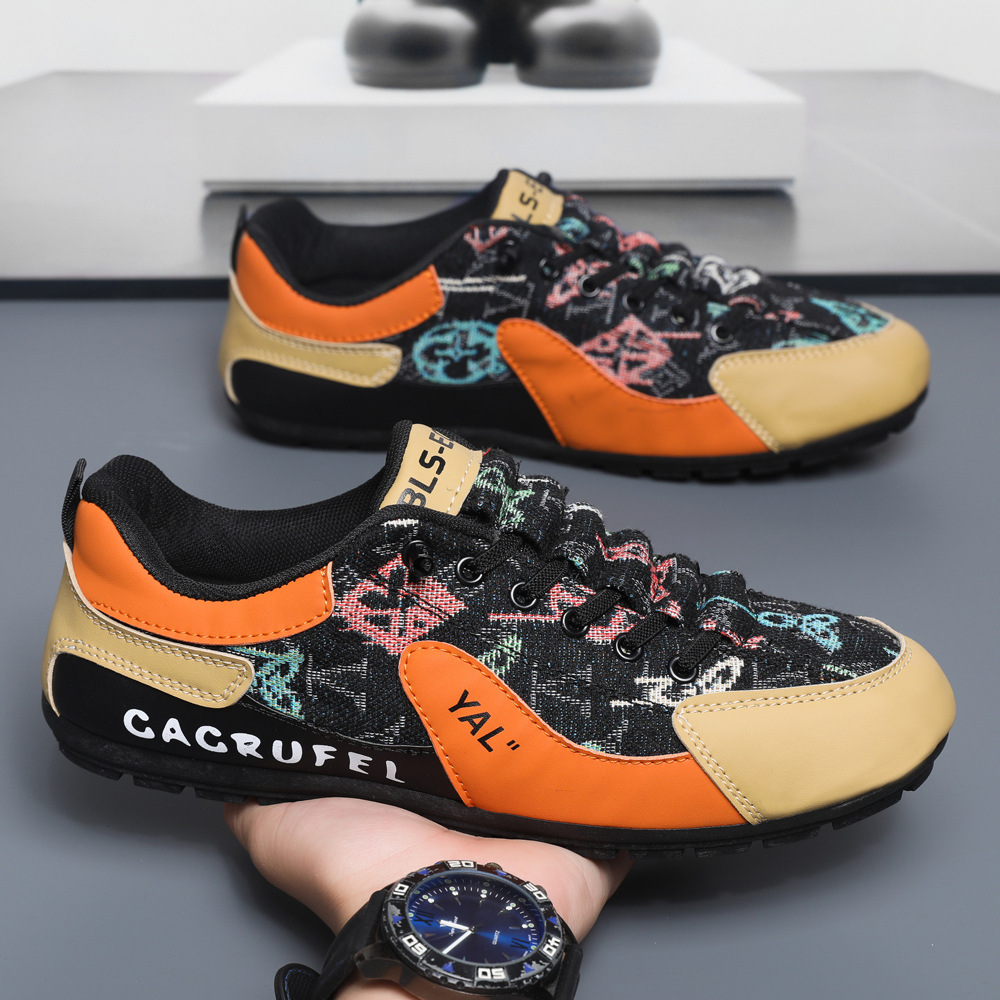 Autumn new men's casual shoes trend versatile breathable sneakers soft-soled student running shoes casual board shoes for men