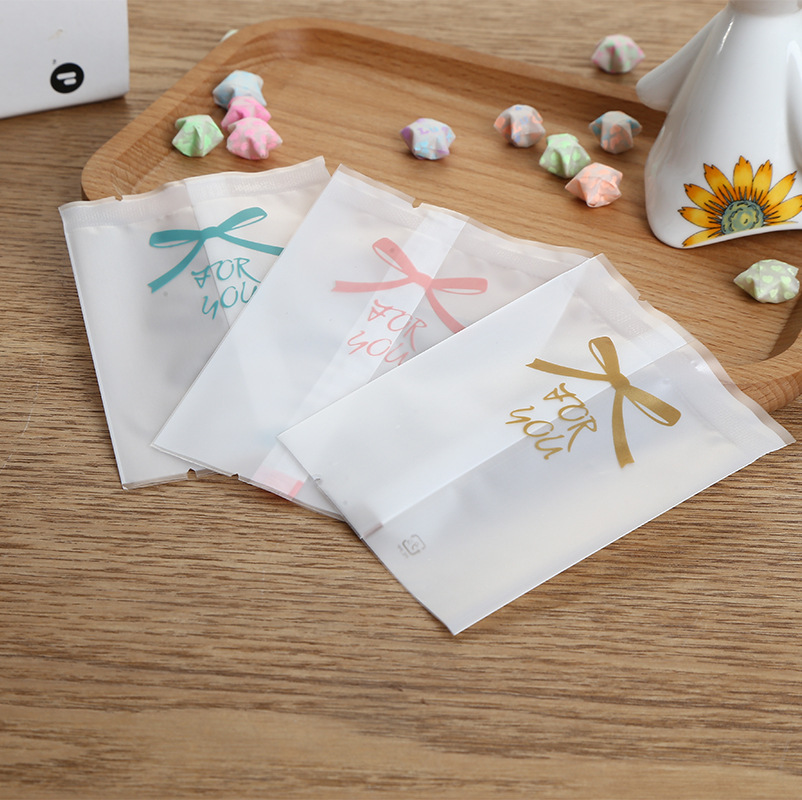 Mid-Autumn Festival translucent bow pattern moon cake packaging bag biscuit bag packaging 100 pieces
