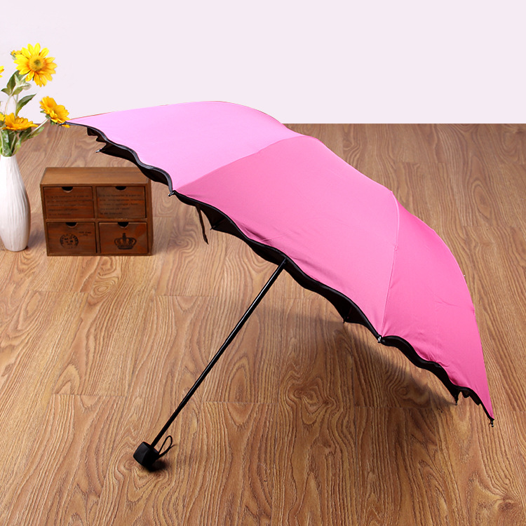 Picture of Ruffled Flowering Umbrella Sunscreen Sunshade UV-proof Black Glue Sunny Umbrella Sun Umbrella Printable LOGO