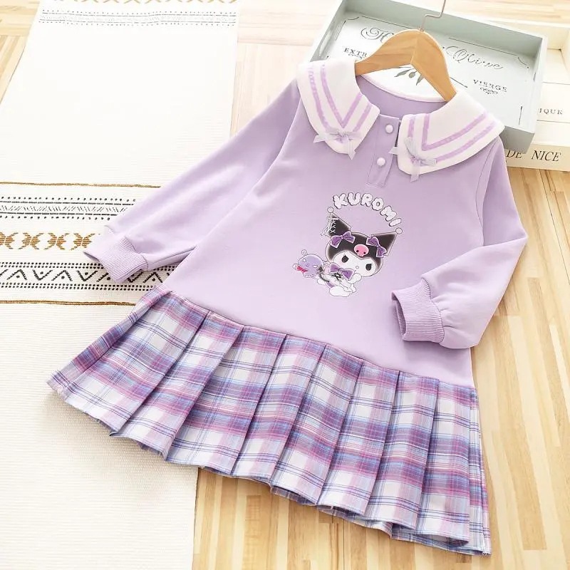 Cyber Celebrant Baby Girl Korean Style Autumn Wear Casual Long-sleeved dress Big Boy Spring and Autumn New Fashionable Cartoon Princess Dress