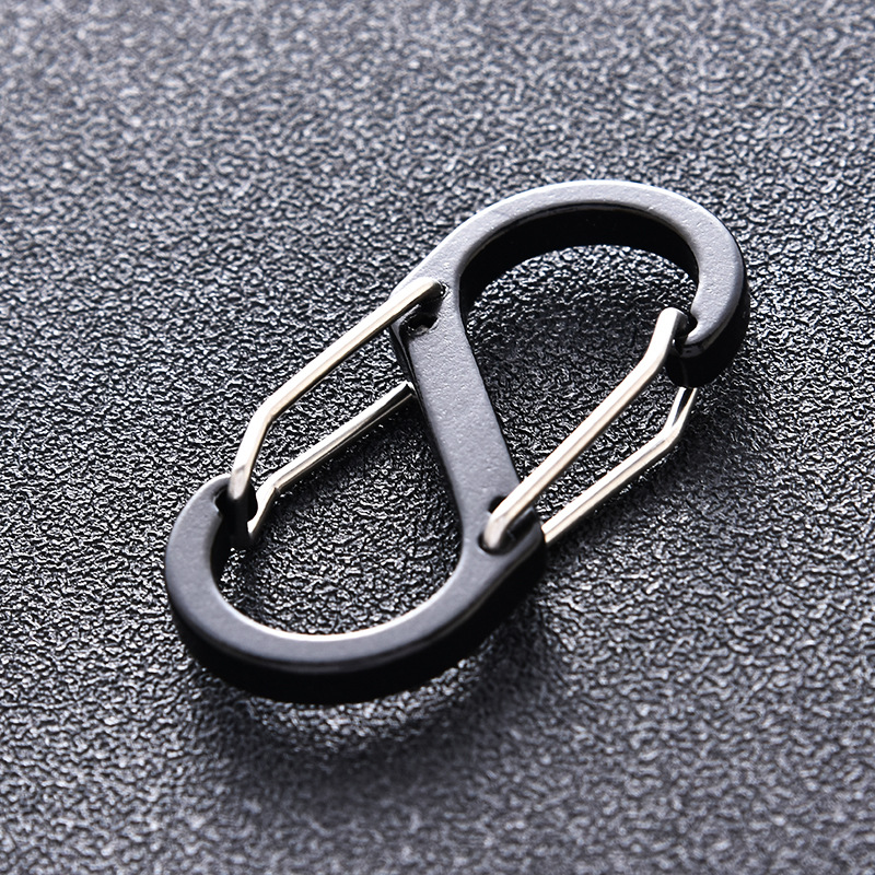 Picture of No. 5 Steel Wire 8-Shaped Carabiner S-Shaped Carabiner Outdoor Aluminum Alloy Buckle Water Kettle Keychain Wire 8-Shaped Buckle