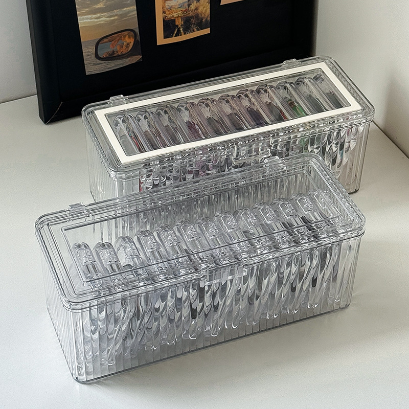 Barji Storage Box, Transparent with Lid, Sealed and Moisture-Proof Badge Box, Anime Merchandise, 75mm Dust-Proof Display Box