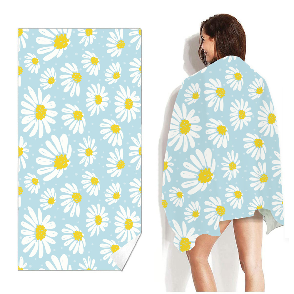 Picture of New Cross-Border Amazon European and American Double-Sided Velvet Quick-Drying Bath Towel Customizable Printed Towel Beach Swimming Beach Towel