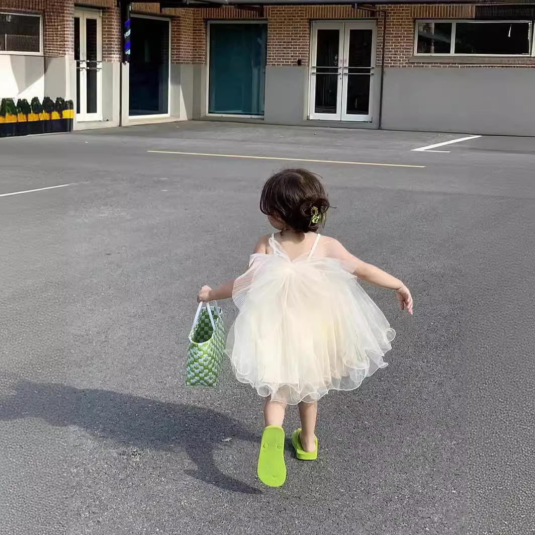 Picture of South Korea Children's Wear 2024 Spring and Autumn Summer Instagram Girls Big Bow Wings Slip Skirt Fairy Skirt N89