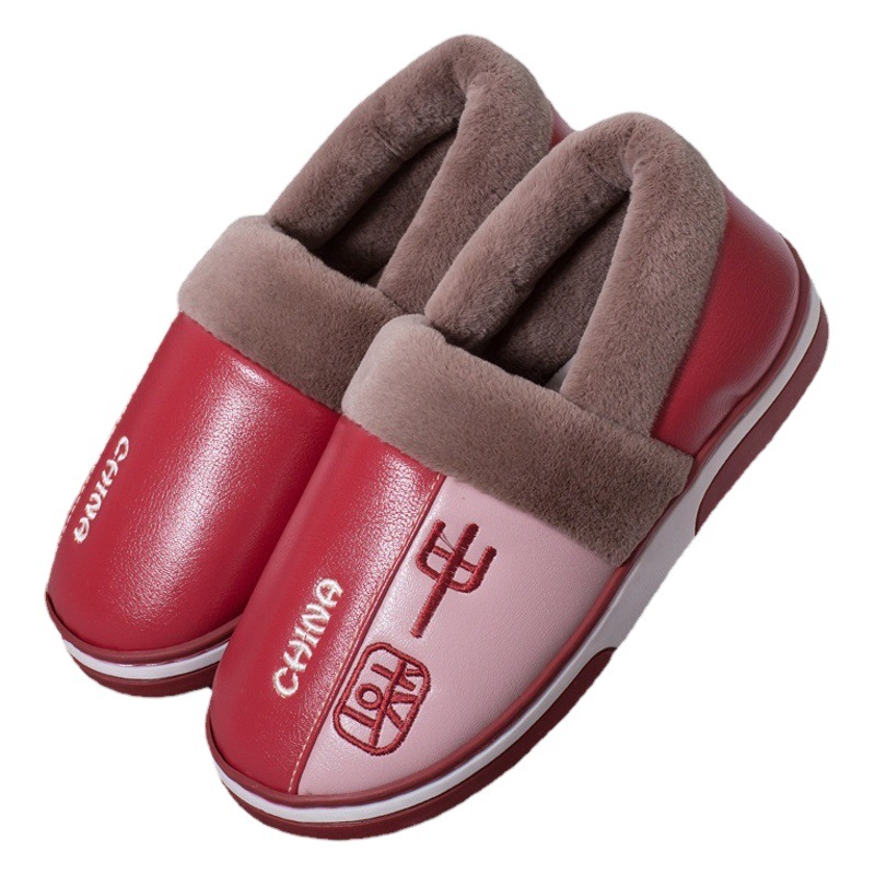 Warm bag with cotton shoes home indoor and outdoor wear couples thick waterproof non-slip household plush cotton shoes manufacturers wholesale