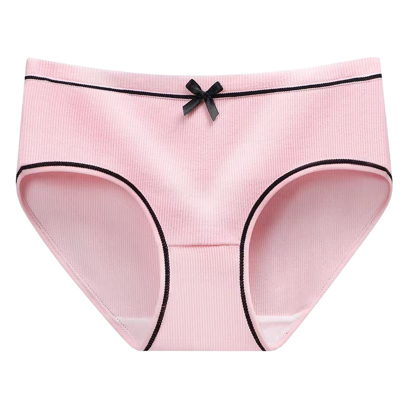 Japanese Women's Underwear for Female Students Korean Style Threaded Mid-Waist Girl Sexy and Cute Large Size Pants Cross-Border E-Commerce