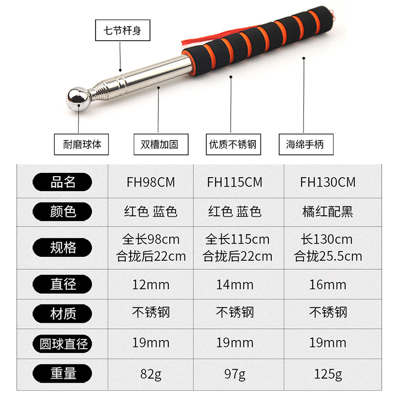 Picture of House Inspection Hollow Hammer 1m Long Inspection Tool Made of Stainless Steel 1.16m Long Inspection Tool for Home Engineering Use