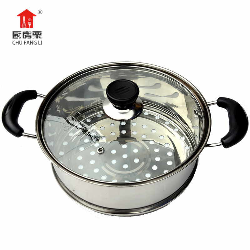 Picture of Lvye Stainless Steel Two-Layer Double Bottom Steaming Soup Pot Uncoated Stainless Steel Household Soup Pot 26 Small Milk Pot