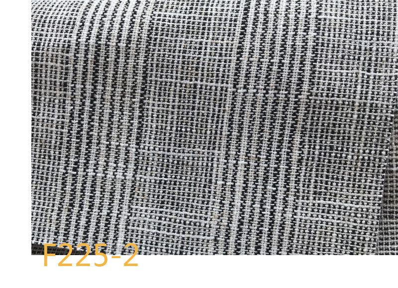 Picture of 9 Coated F225 Linen Polyester-Hemp Interwoven Polyester Black and White Plaid Stripe Fabric Shoe Cloth