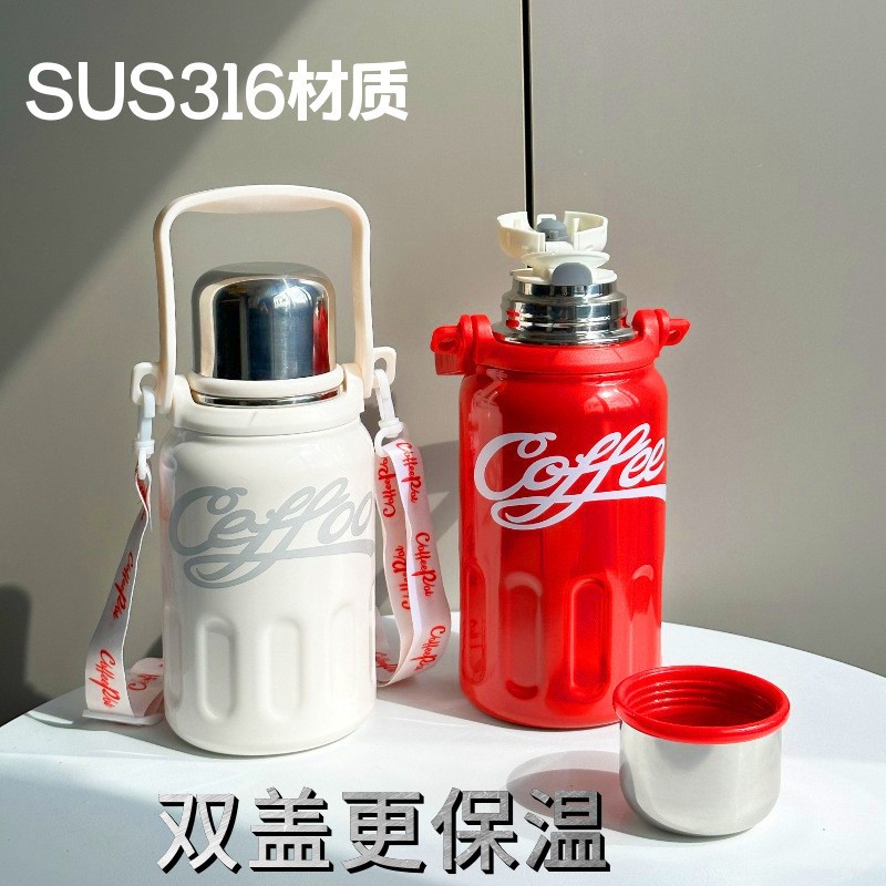 Picture of Large Capacity Thermos Cup Coke Same 316 Stainless Steel Kettle High Color Value Outdoor Portable Sports Water Cup for Men and Women