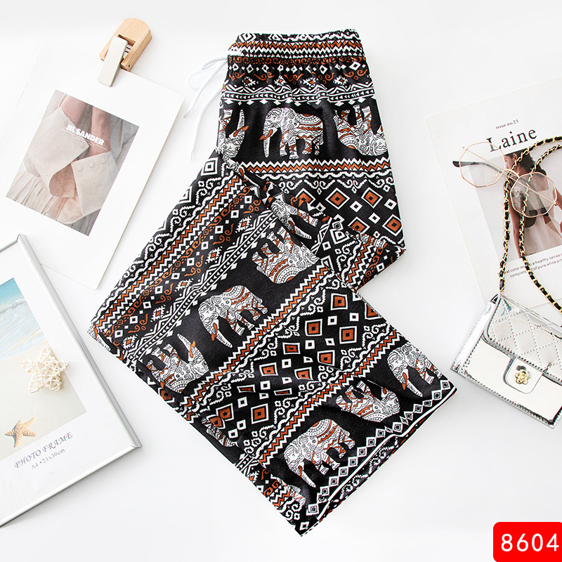Picture of Summer Women's Ice and Snow Silk Pants Middle-aged and Elderly Loose Casual Home Pants Thin Pants for Mothers