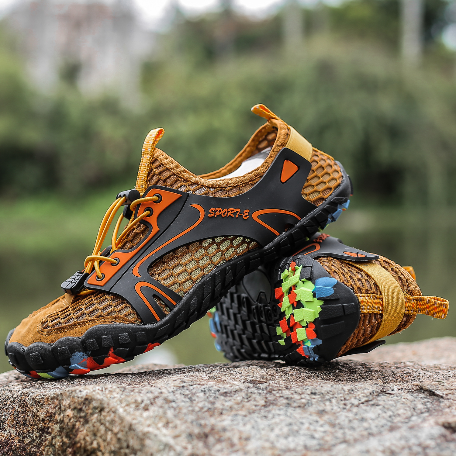Wholesale cross-border hiking upstream shoes Fitness hiking shoes outdoor plus size wading shoes amphibious diving beach shoes