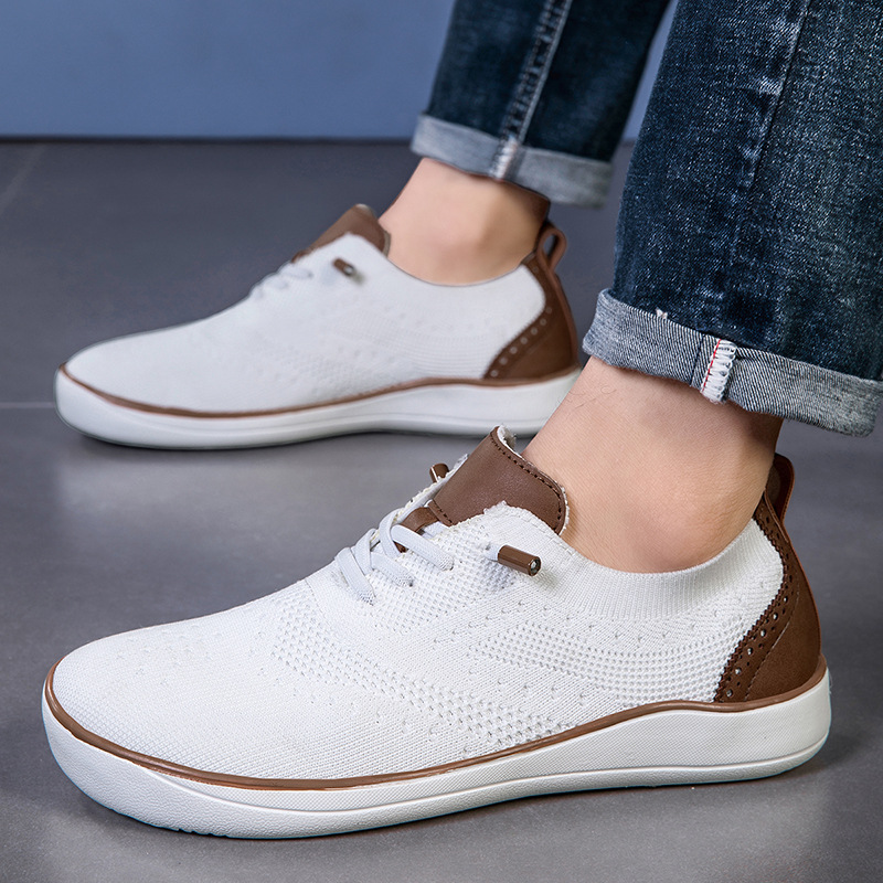 2025 cross-border new barefoot shoes men's extra large size 48 mesh breathable non-slip wear-resistant wide head shoes wide last sneaker