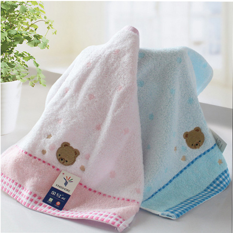 Wholesale gold towel cotton embroidered square towel wash towel children's towel absorbent can be used for 3666WH