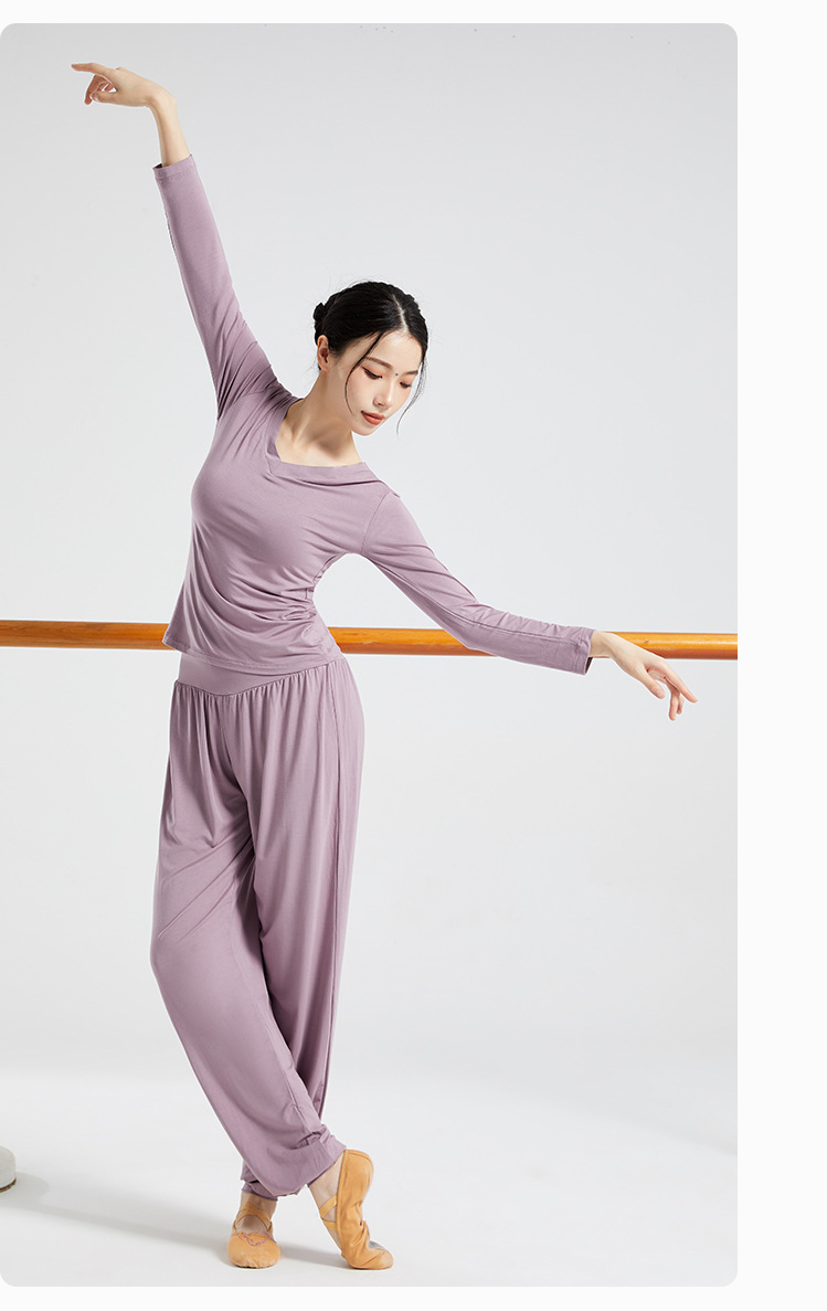 Picture of Yoga Clothing Women's New suit Women's Autumn and Winter Professional Body Training Clothing V-neck Modal Dance Women's Suit plus size
