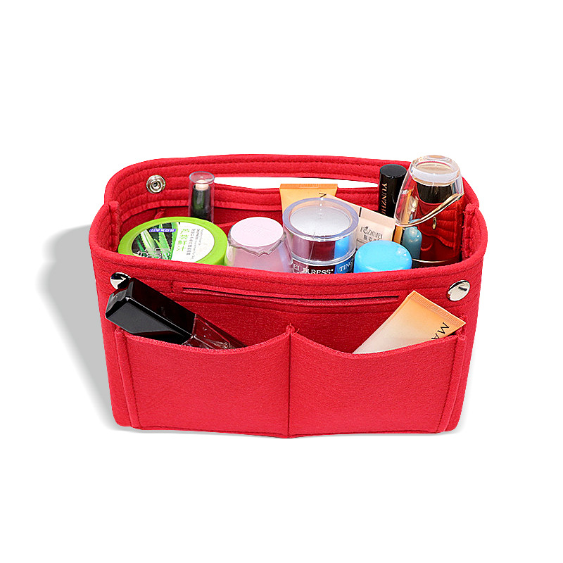 Picture of Factory wholesale felt cosmetic bag multi-functional Women's Travel liner bag large capacity felt snap storage bag