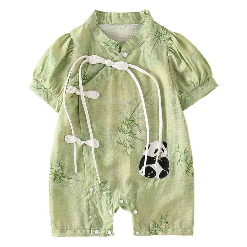 New Starting Point Clothing Baby Jumpsuit Summer Clothes Baby Summer Clothes Chinese Style Outing Clothes Newborn Han Dynasty