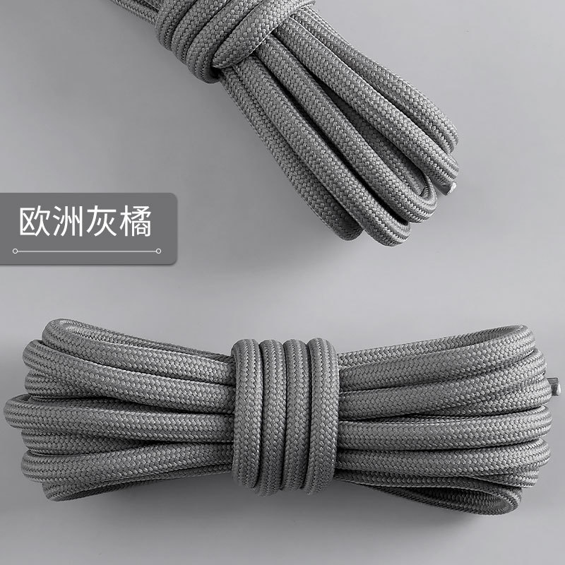 Picture of Wild elephant wholesale coconut shoelace outdoor hiking boots sports basketball shoes black and white color bold round shoelace rope a pair