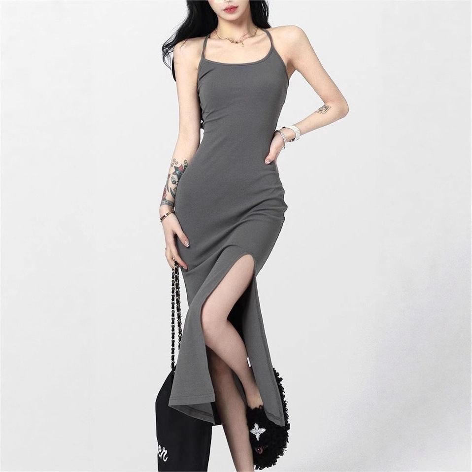 Picture of Pure desire suspenders sheath dress Hot Girl women's summer New tight sexy backless split dress for moms