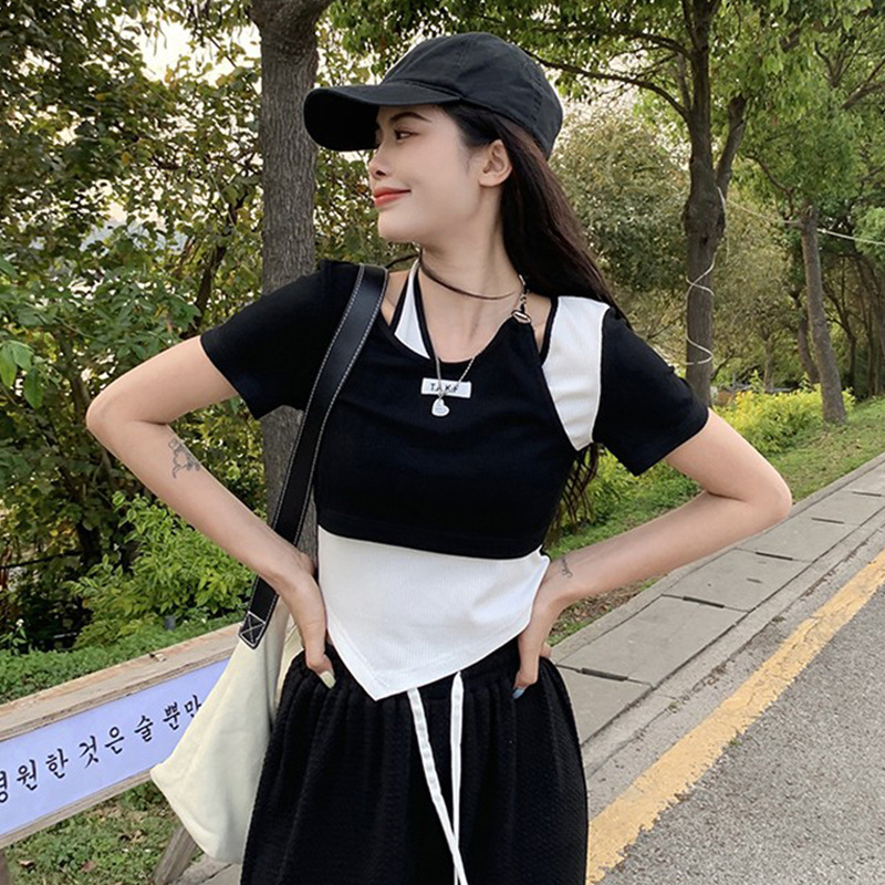 Pure desire ~ Summer 2024 new hot girl pure desire style short-sleeved shirt women's top