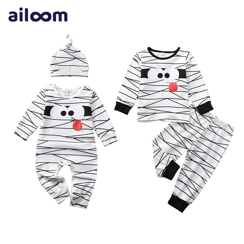 Picture of Boys Cute Mummy Children's Clothing 2023 Boys Holiday Party Halloween Suit Ha Yi Romper Halloween