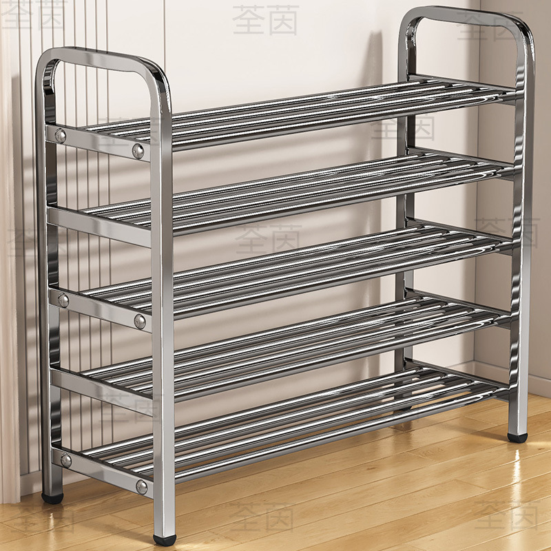 Thickened stainless steel shoe racks, multi-layer household doorway entrance multi-functional storage racks, dormitory rental houses, wholesale