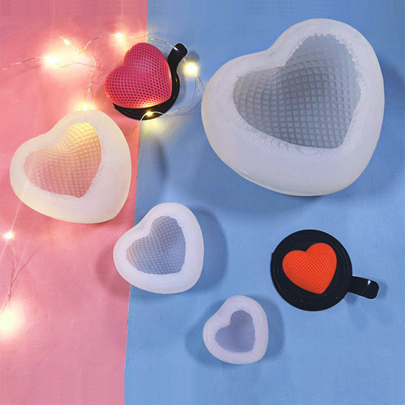 Picture of Sanxin Woven Heart Silicone DIY Mousse Cake Chocolate Candle Mold French Valentine's Day Heart Mold