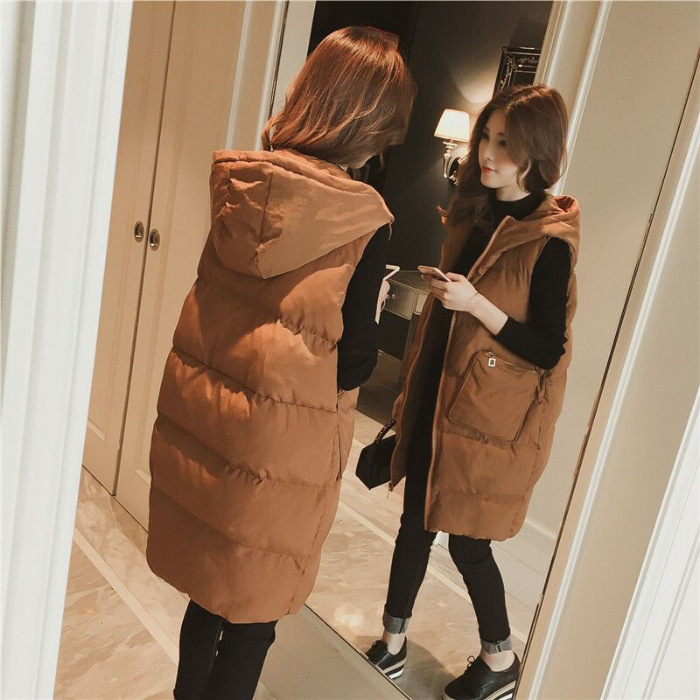 Picture of Autumn and winter New plus size women's mid-length down cotton vest thickened vest vest loose coat one-piece delivery