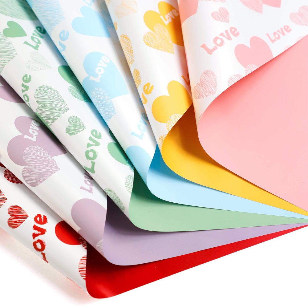 Flower Wrapping Paper Rose Bouquet Wrapping Flower Paper Love in Heart Thickened Waterproof Ouya Paper Flower Shop