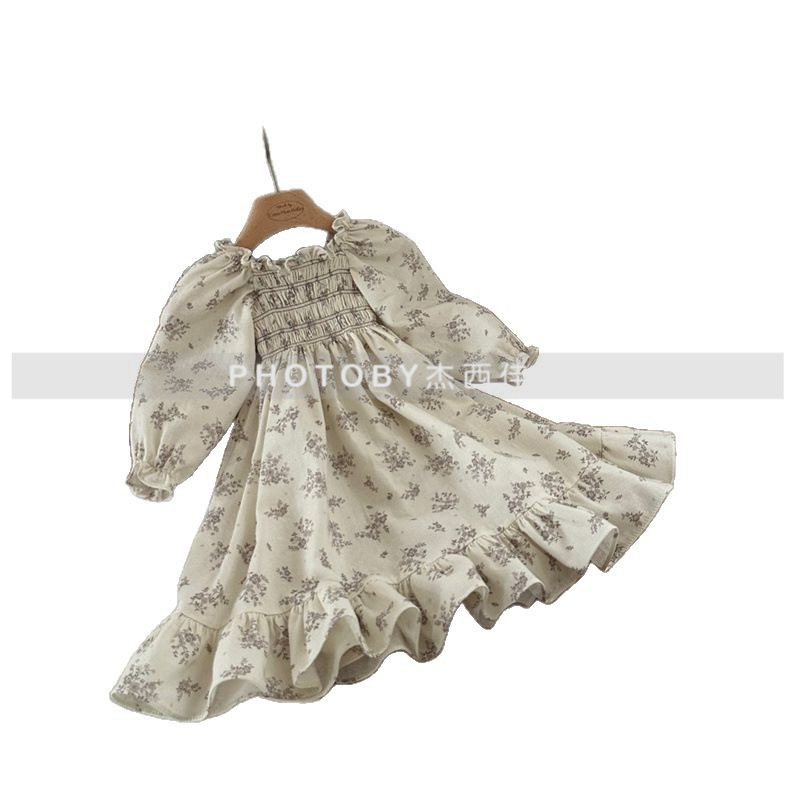 Picture of 25 new floral princess dress! Korean children's clothing spring and autumn children's girls temperament lantern sleeves foreign style dress