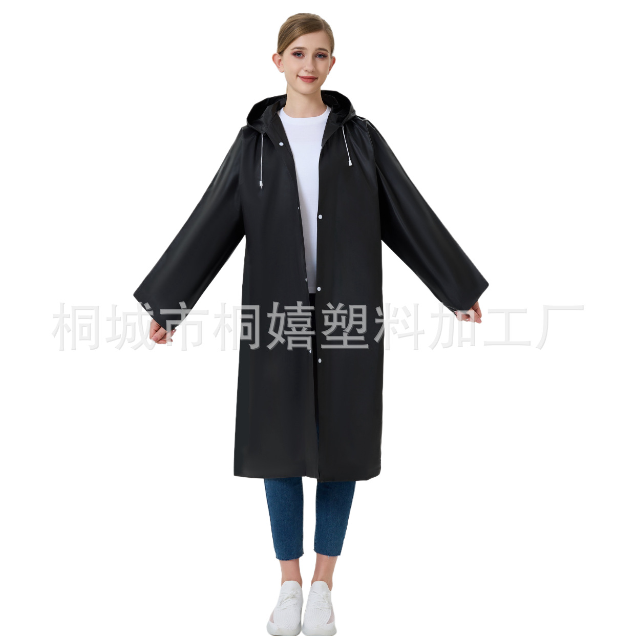 Picture of Thickened EVA raincoat non-disposable thickened matte waterproof adult boys and girls children conjoined translucent hiking rain