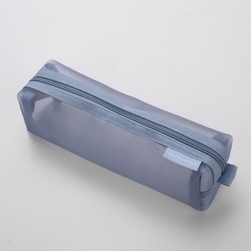 Picture of Three-dimensional simple transparent mesh pen bag for students examination stationery bag large capacity portable storage bag wholesale
