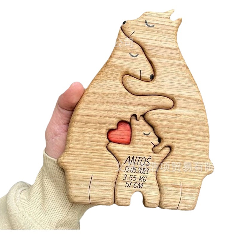 European and American cross-border popular Amazon independent station DIY wooden puzzle ornaments wooden ornaments