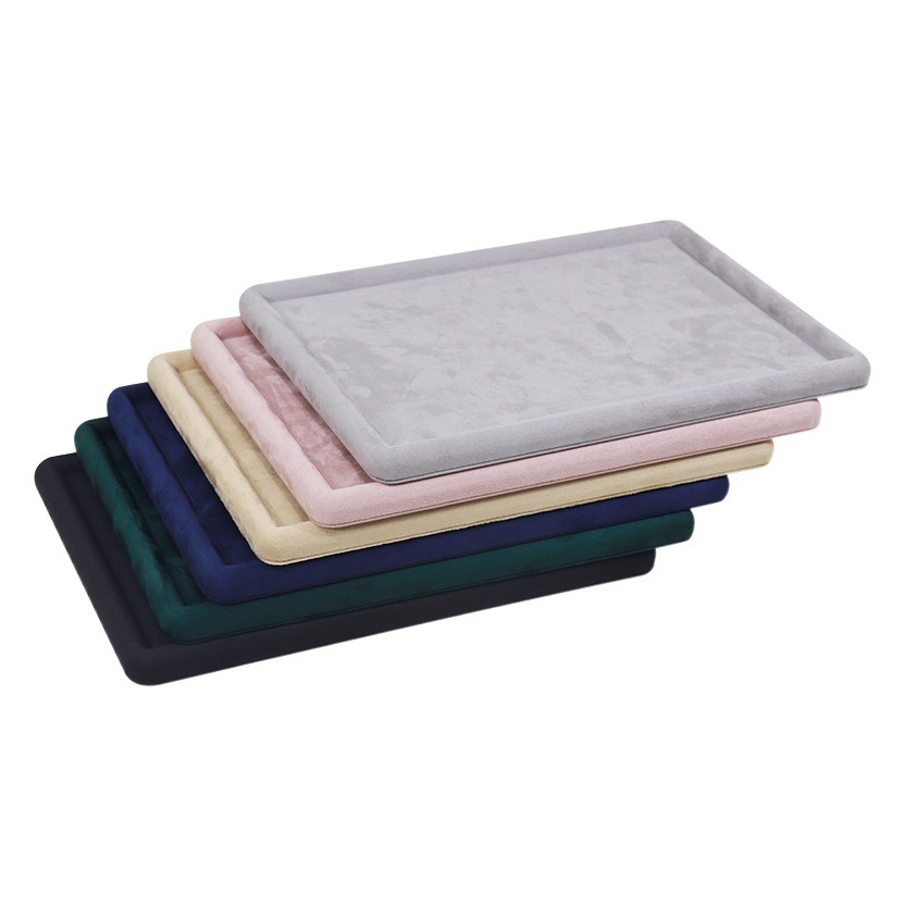 Rounded Cashmere Leather Jewelry Look at Pallet Fashion Microfiber Display Empty Tray Jewelry Storage Tray in stock Wholesale