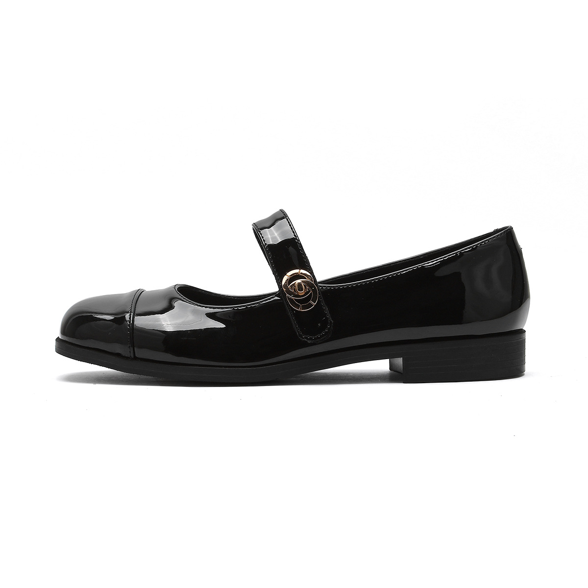 Picture of French Preppy Style Classic Versatile Round-Toe Shallow Strap Mary Jane Shoes with Chunky Heels for Women, Spring and Summer
