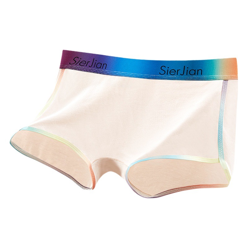 Sirjian Gradient Color Waist Headband High-elastic Cotton Women's Boxers Comfortable Breathable Solid Color Girls' Sports Underwear