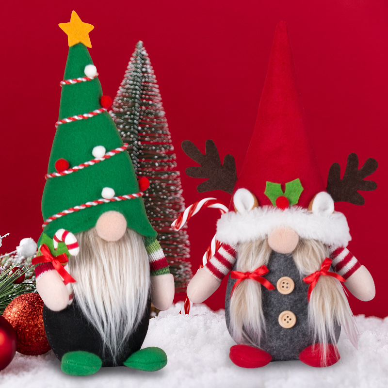 Cross-border Christmas Rudolf Christmas decoration gift decoration small gift toy faceless doll old man doll
