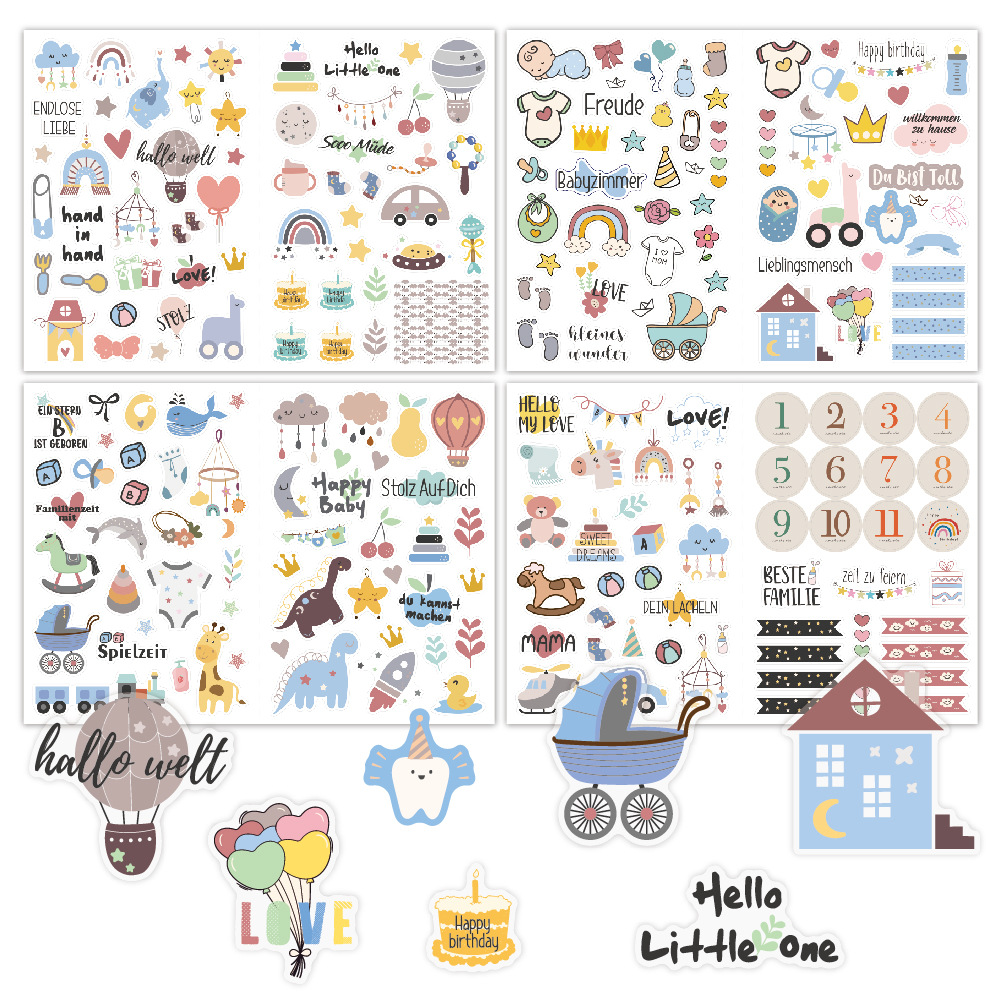 New baby Scrapbook Sticker decorative stickers cartoon ins style baby Scrapbook stickers