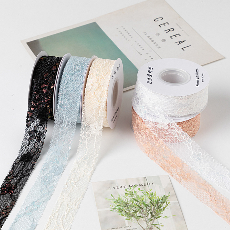 Internet-famous Tanabata bouquet bow ribbon Valentine's Day lace ribbon florist handmade diy material floral decoration
