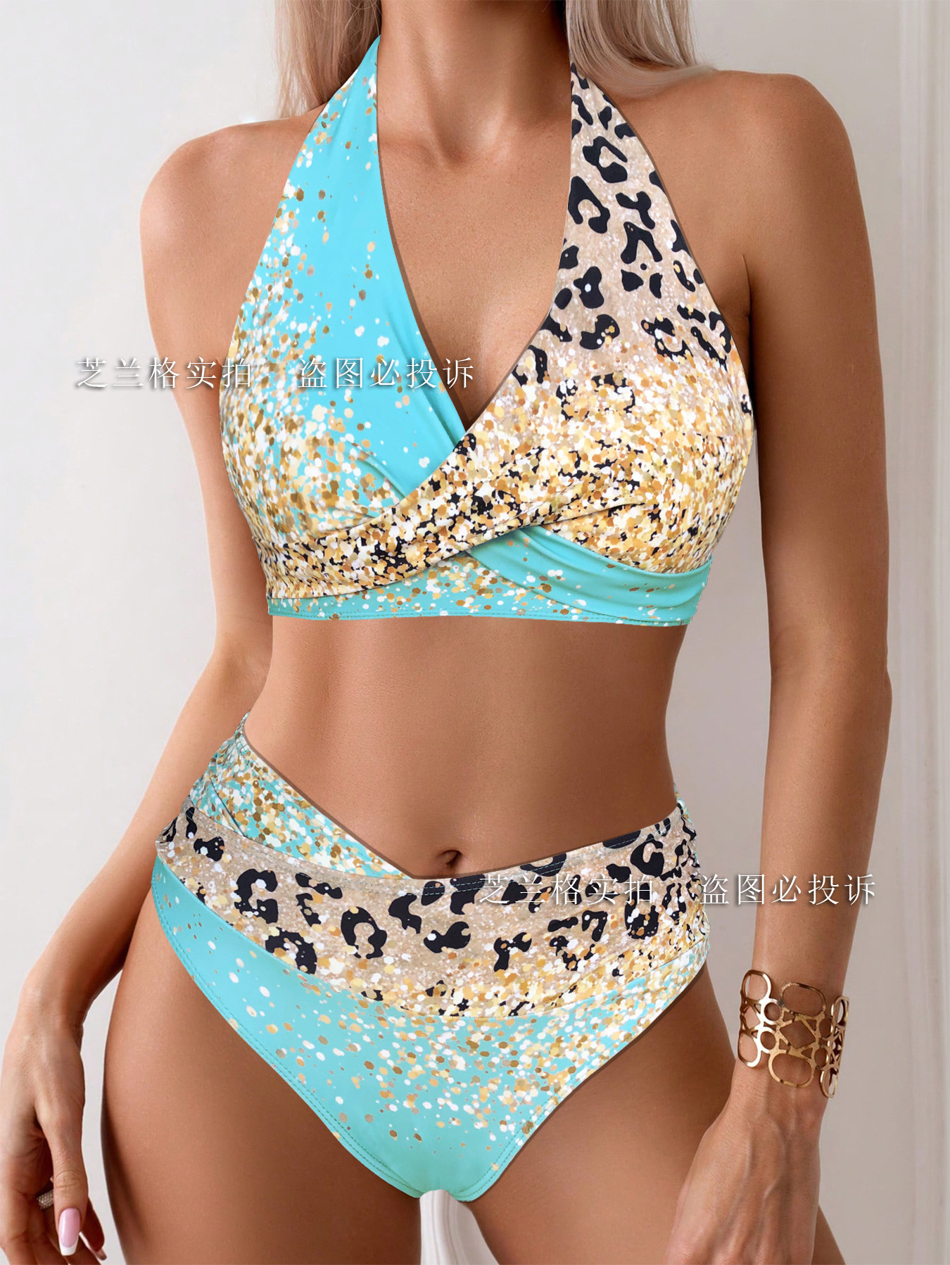 Picture of 2025 Cross-border New Leopard Gradient Bikini Split European and American Foreign Trade Women's Swimsuit Two-piece Bikini