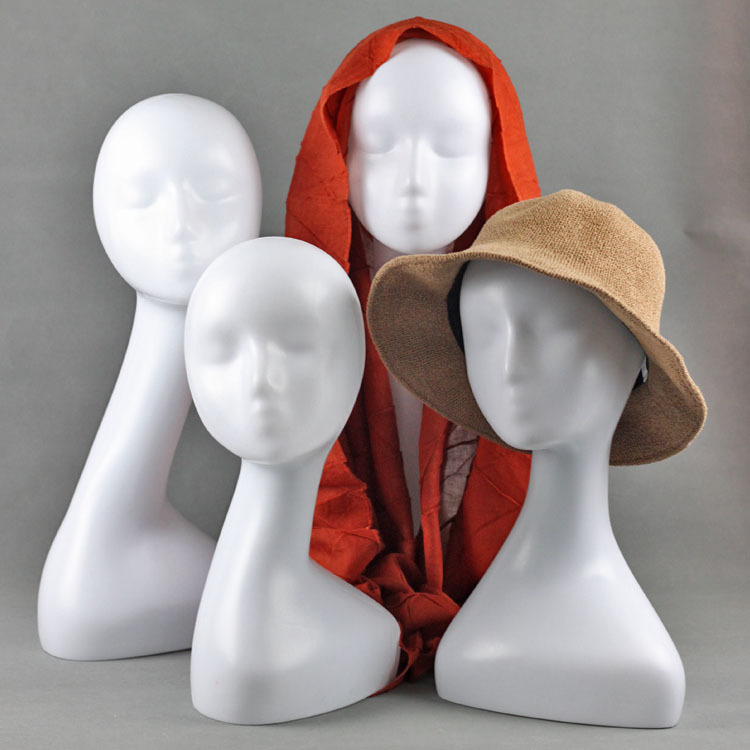 Picture of Plastic female model head dummy head female head model display silk scarf head model abstract head wig hat scarf display stand